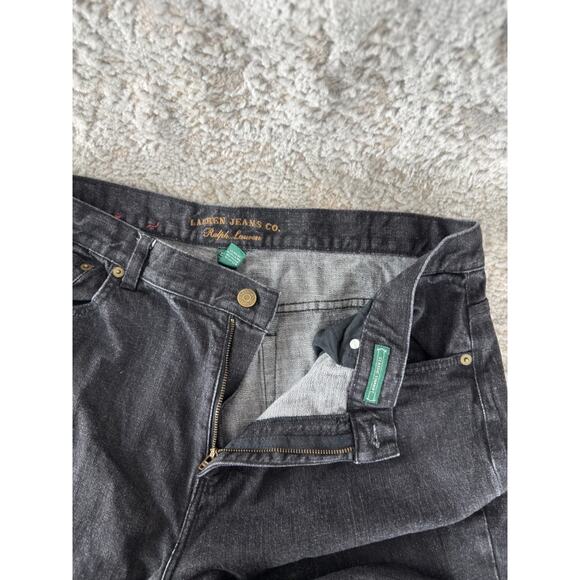 Ralph Lauren Jean Co Size 16 Classic Straight Denim Jeans Black Button Zip Pants - Picture 9 of 13